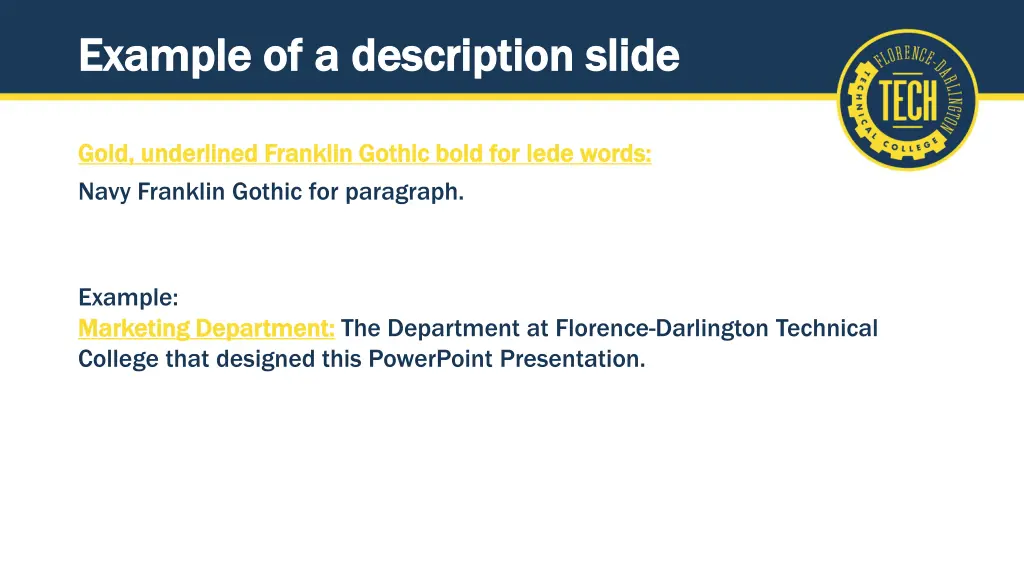 example of a description slide example