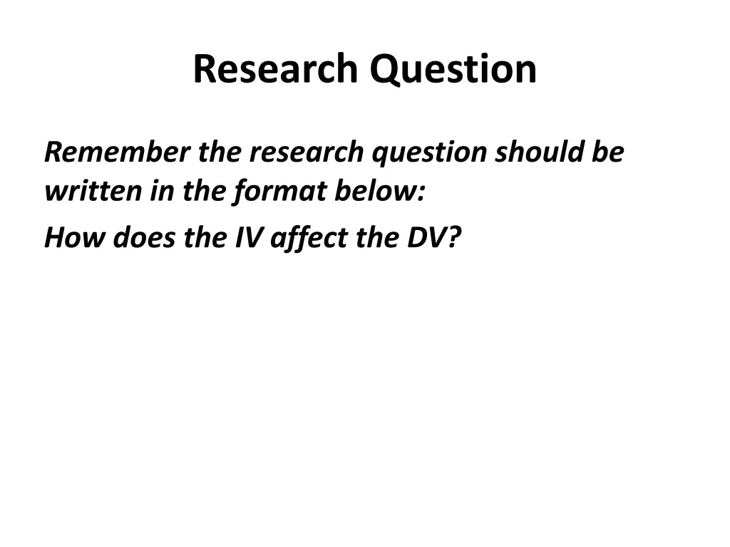 research question