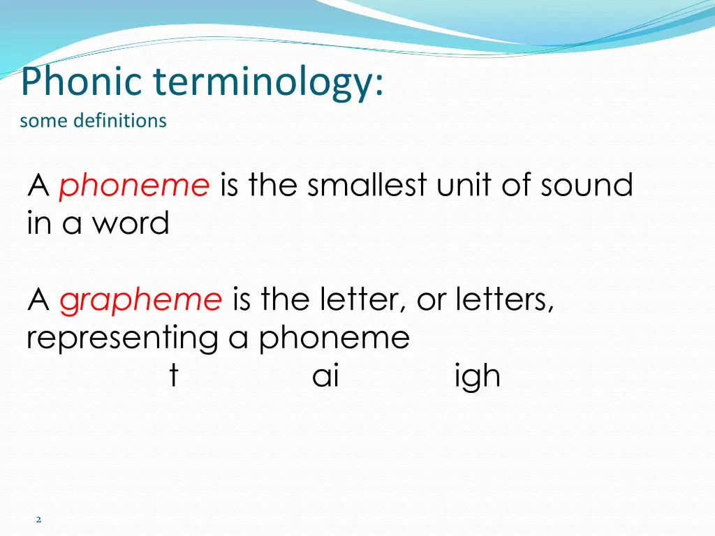 phonic terminology some definitions