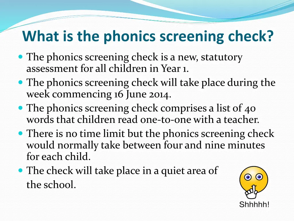 what is the phonics screening check
