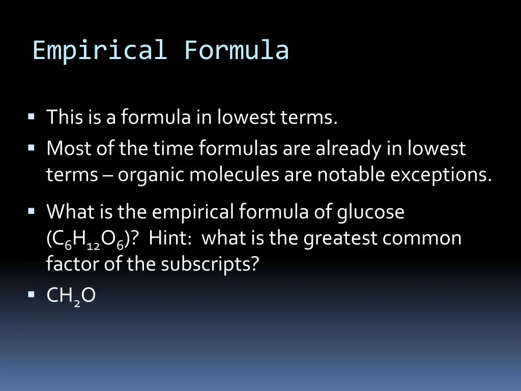 empirical formula 1