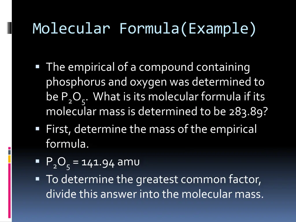 molecular formula example 1