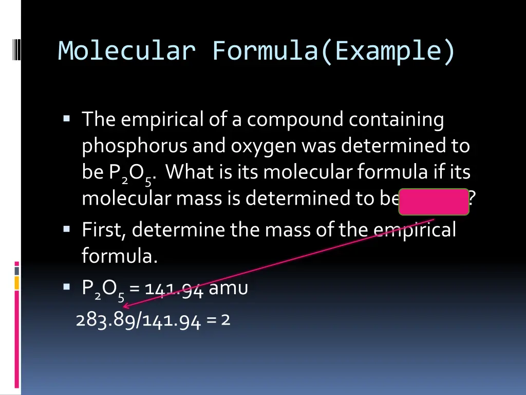 molecular formula example 2
