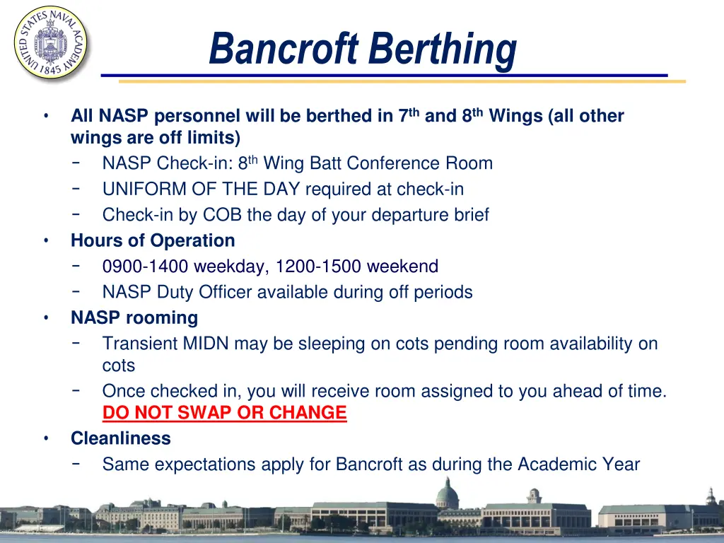 bancroft berthing