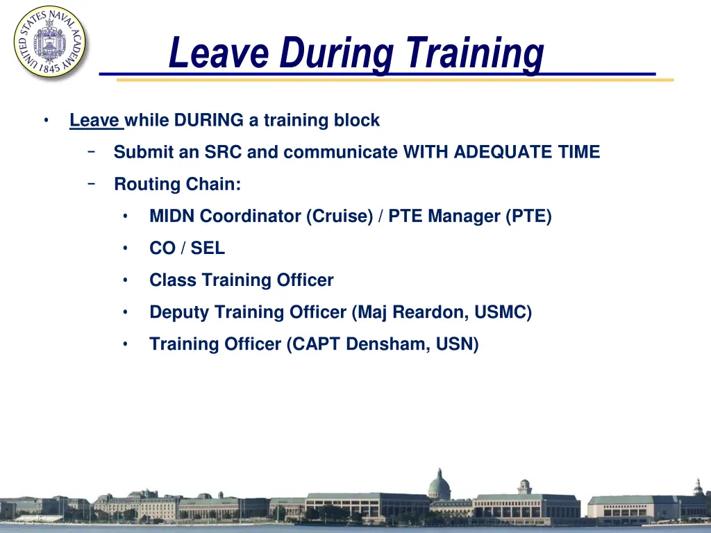 leave during training