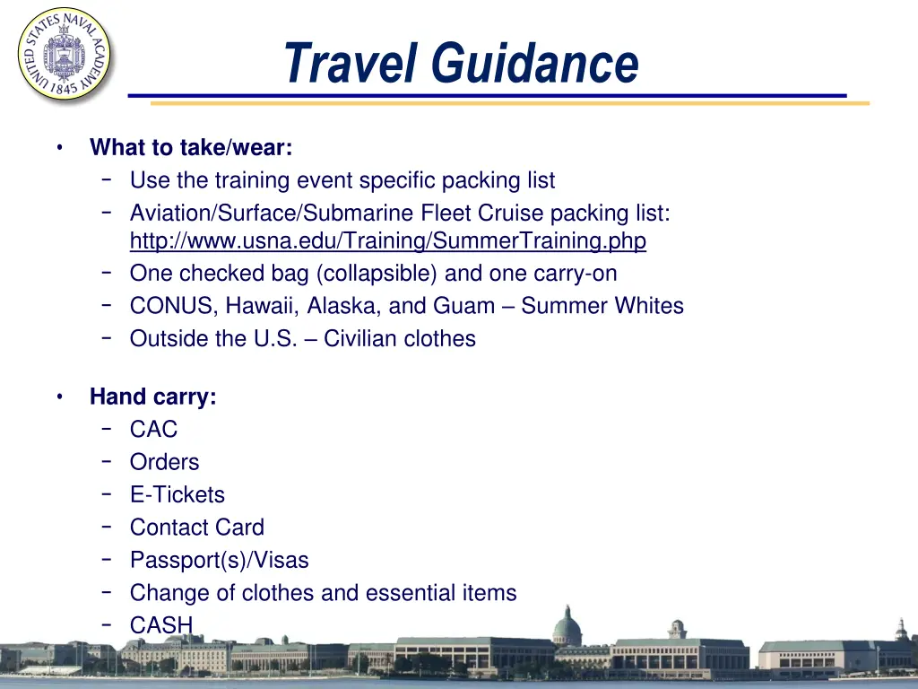 travel guidance