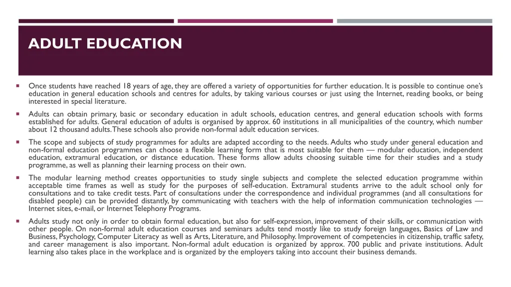 adult education