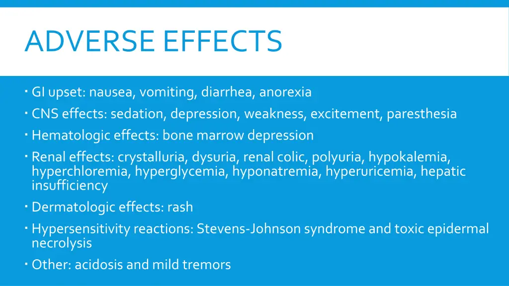 adverse effects