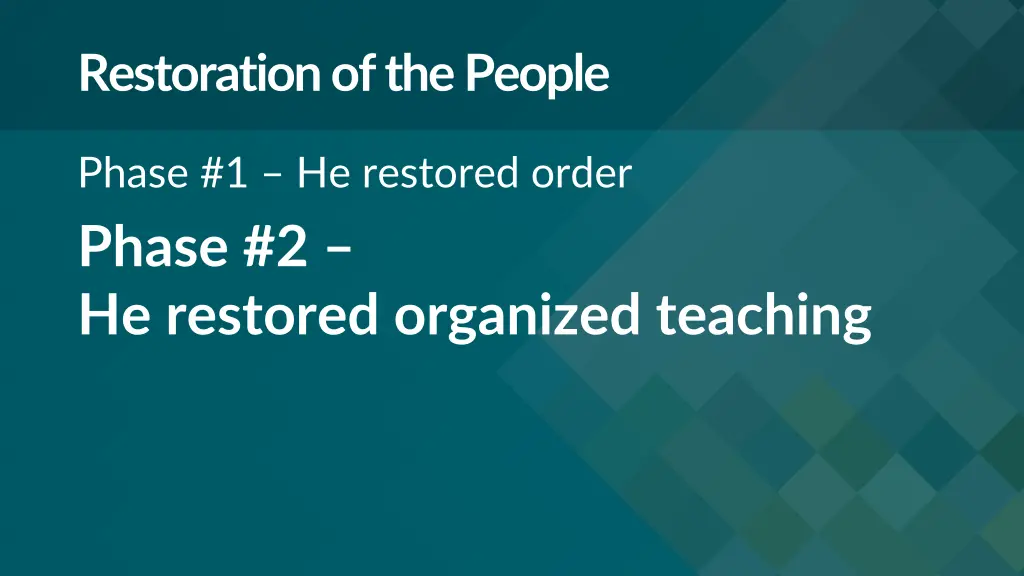 restoration of the people 1