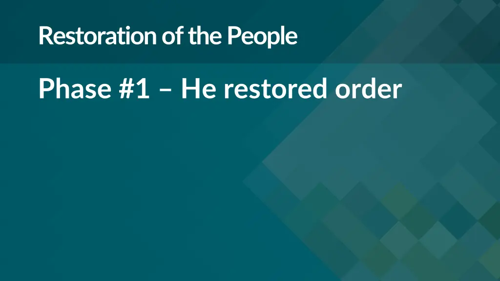 restoration of the people