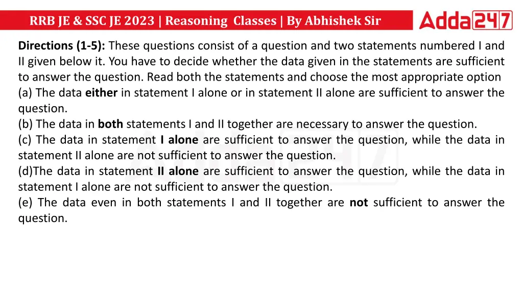rrb je ssc je 2023 reasoning classes by abhishek 1