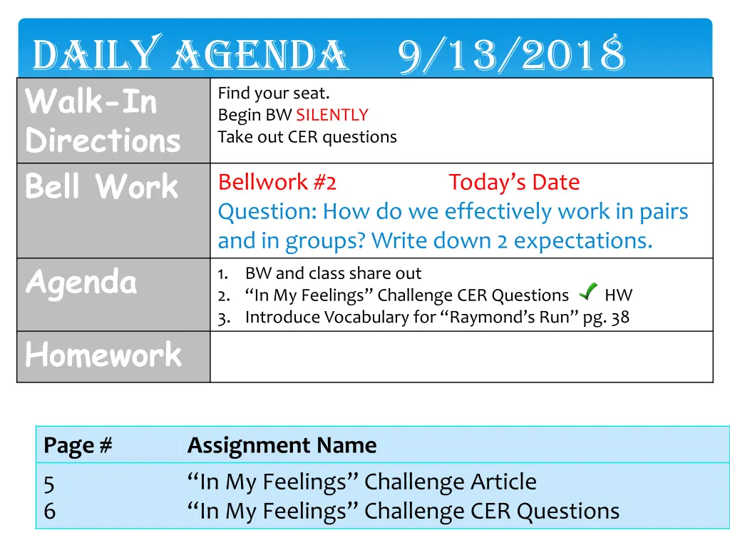 daily agenda 9 13 2018 walk in directions bell
