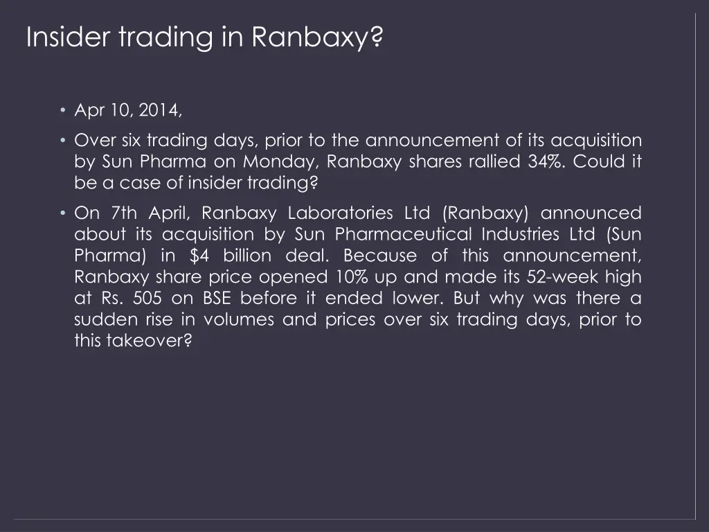 insider trading in ranbaxy