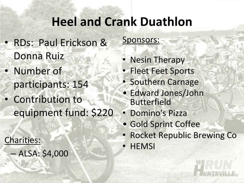 heel and crank duathlon