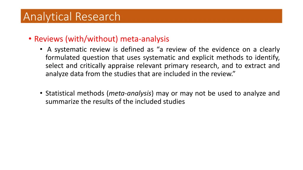 analytical research