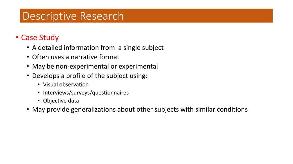descriptive research