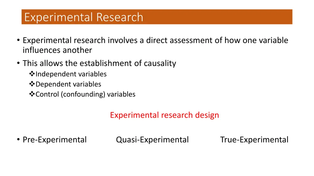 experimental research