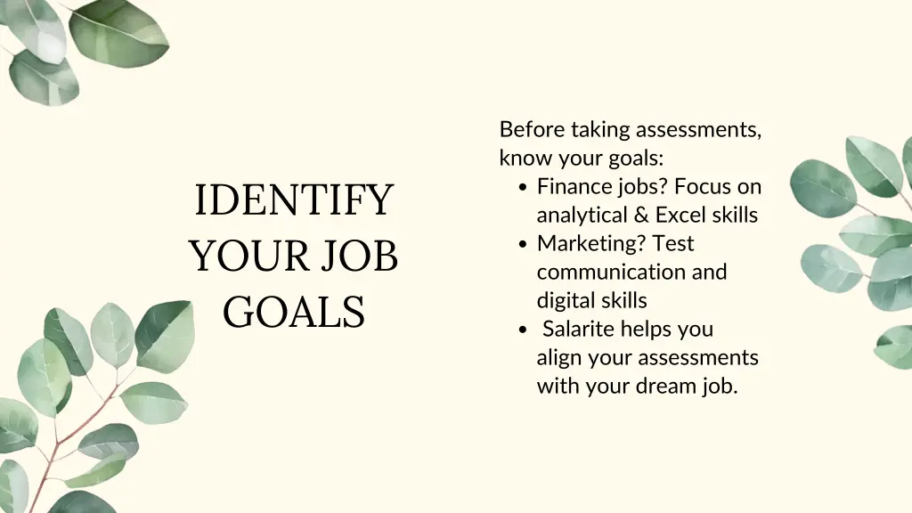 before taking assessments know your goals finance