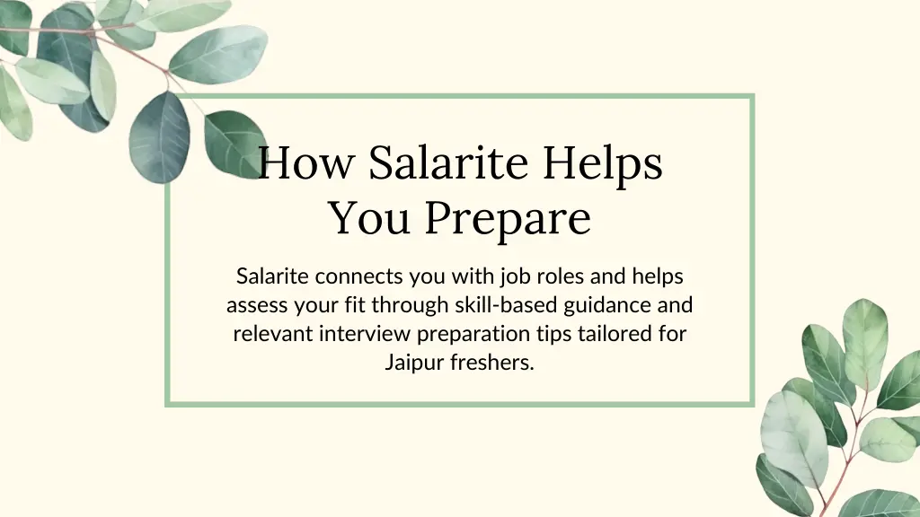how salarite helps you prepare