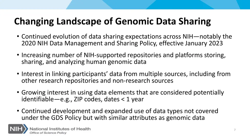 changing landscape of genomic data sharing