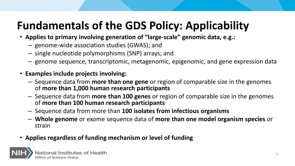fundamentals of the gds policy applicability