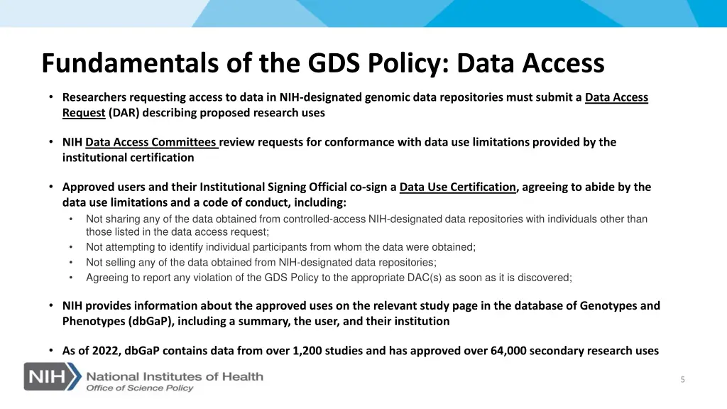fundamentals of the gds policy data access