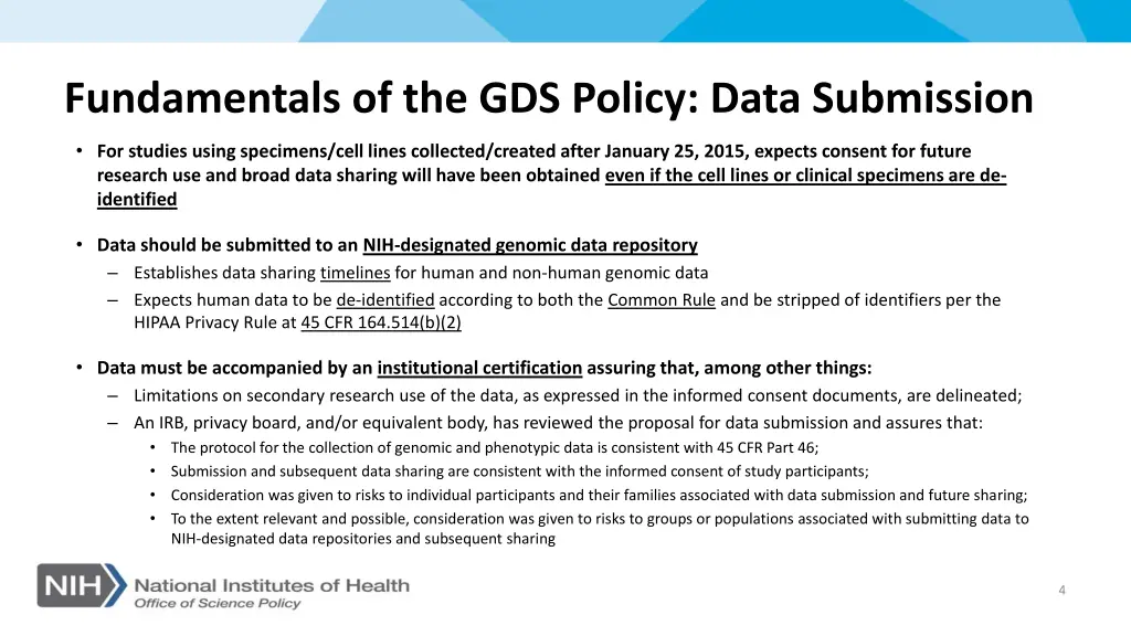 fundamentals of the gds policy data submission