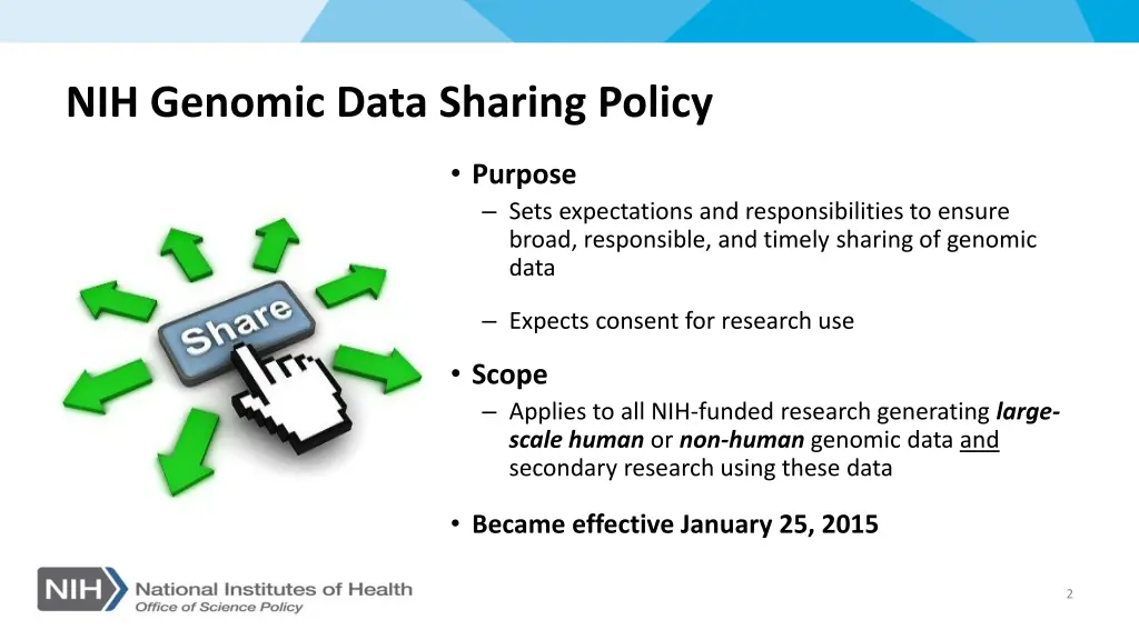 nih genomic data sharing policy