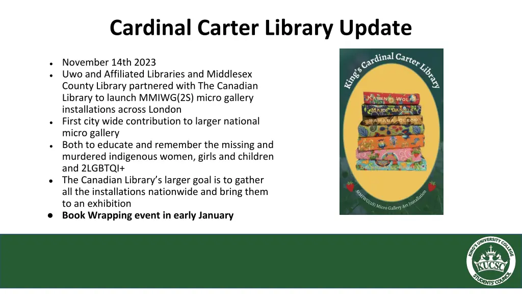 cardinal carter library update