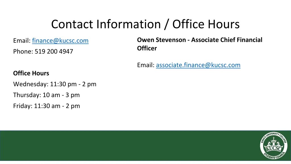 contact information office hours 3