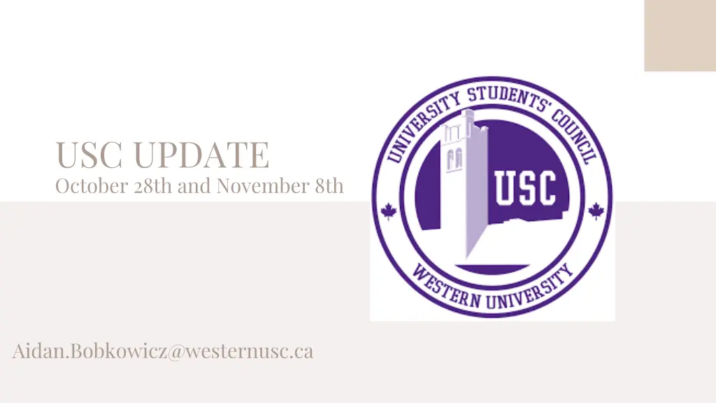 usc update october 28th and november 8th