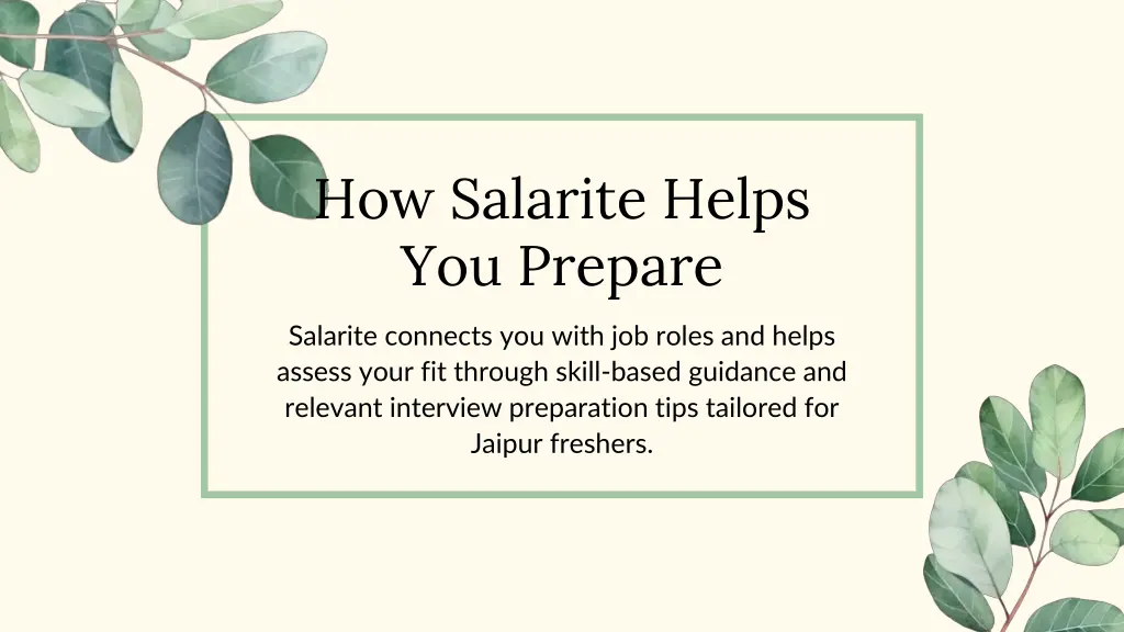 how salarite helps you prepare