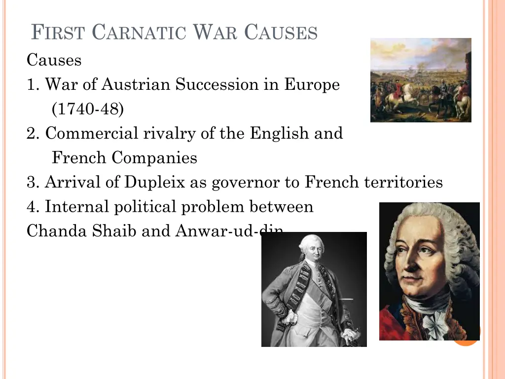 f irst c arnatic w ar c auses causes