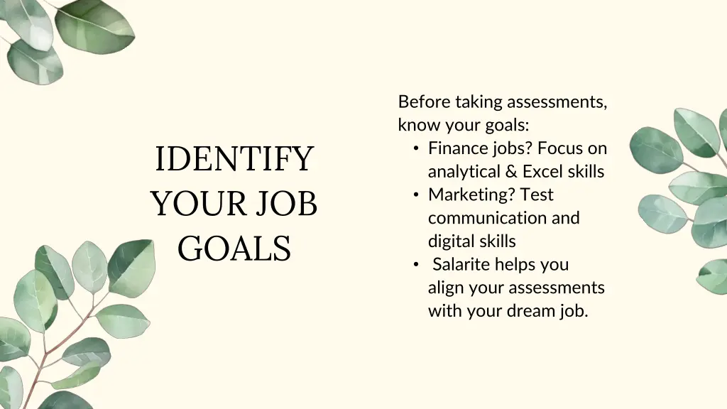before taking assessments know your goals finance