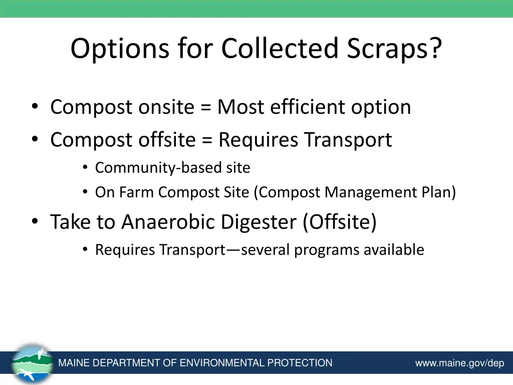 options for collected scraps