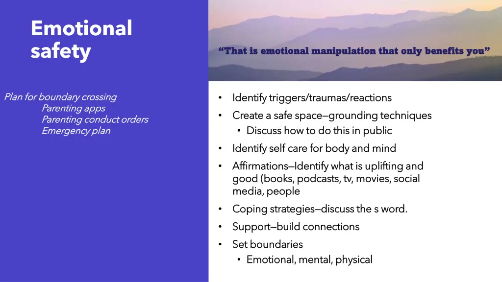 emotional safety