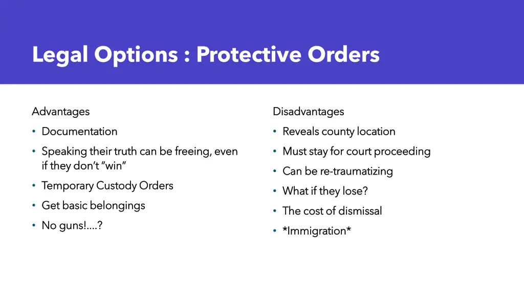 legal options protective orders
