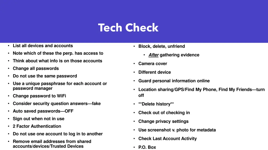 tech check
