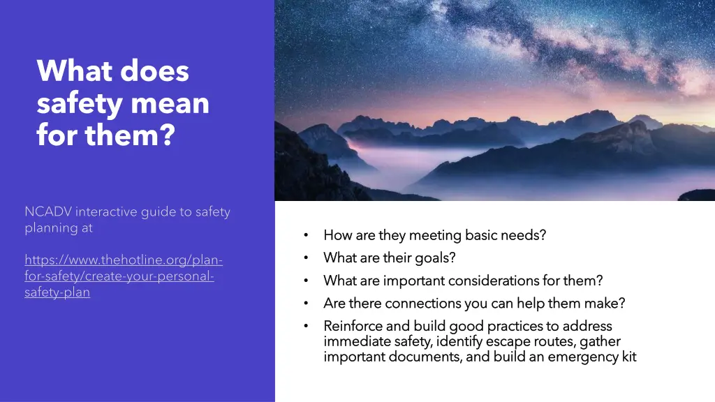 what does safety mean for them