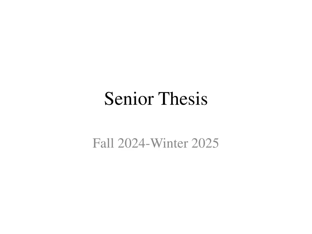senior thesis