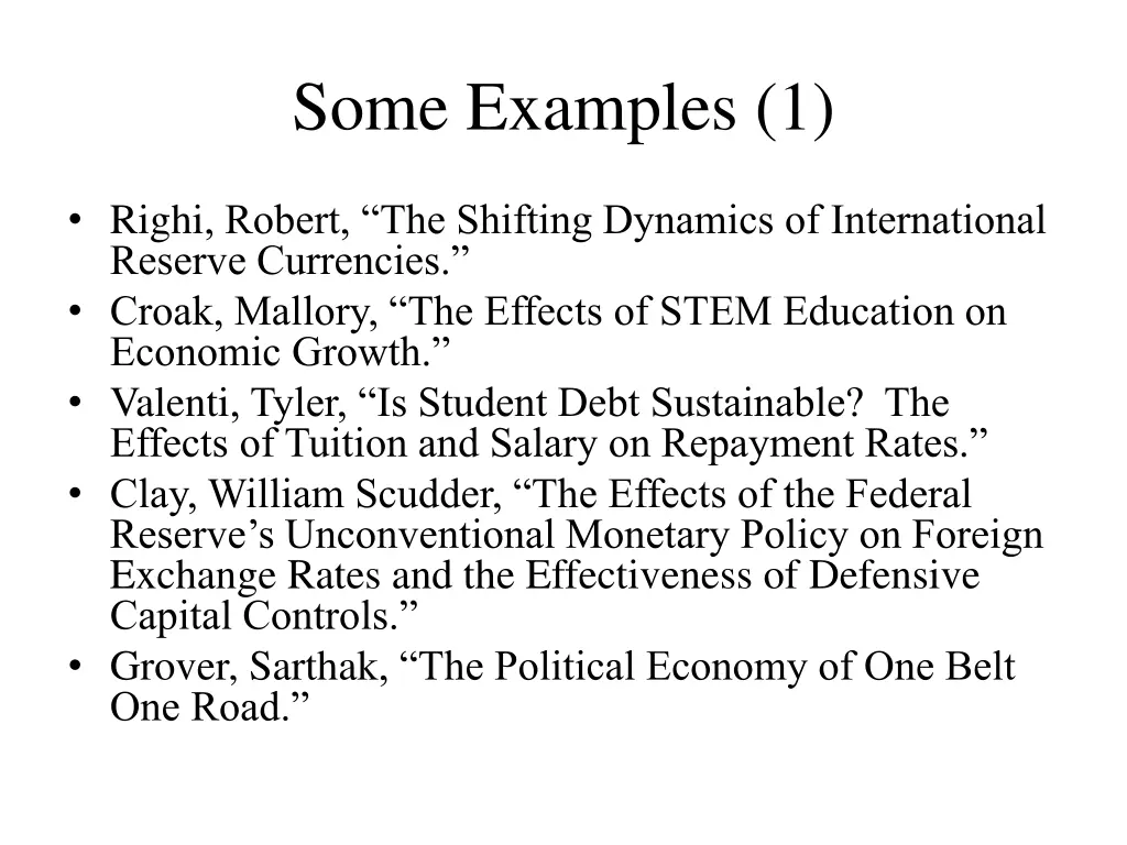 some examples 1