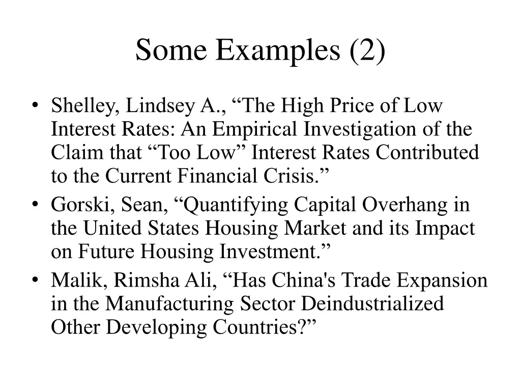 some examples 2