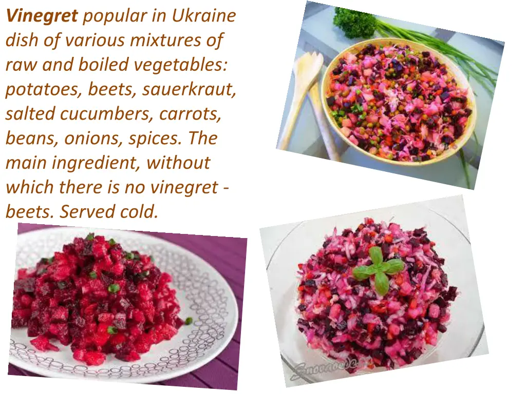 vinegret popular in ukraine dish of various