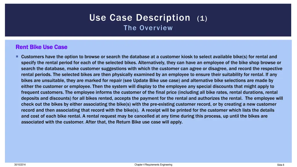 use case description 1 the overview