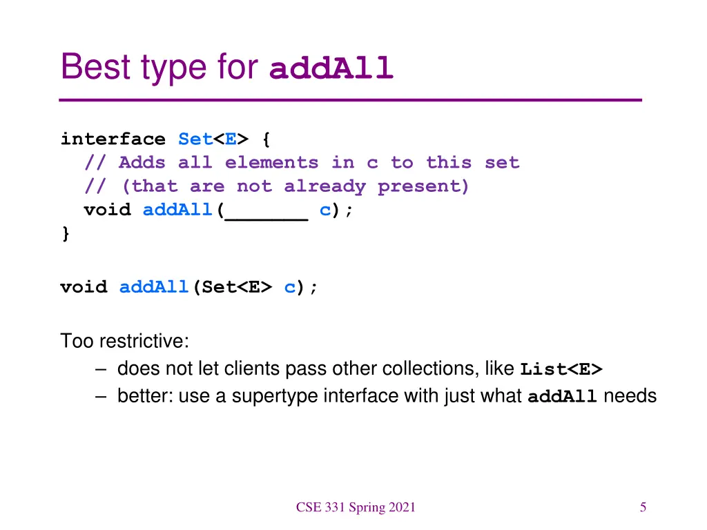 best type for addall 1