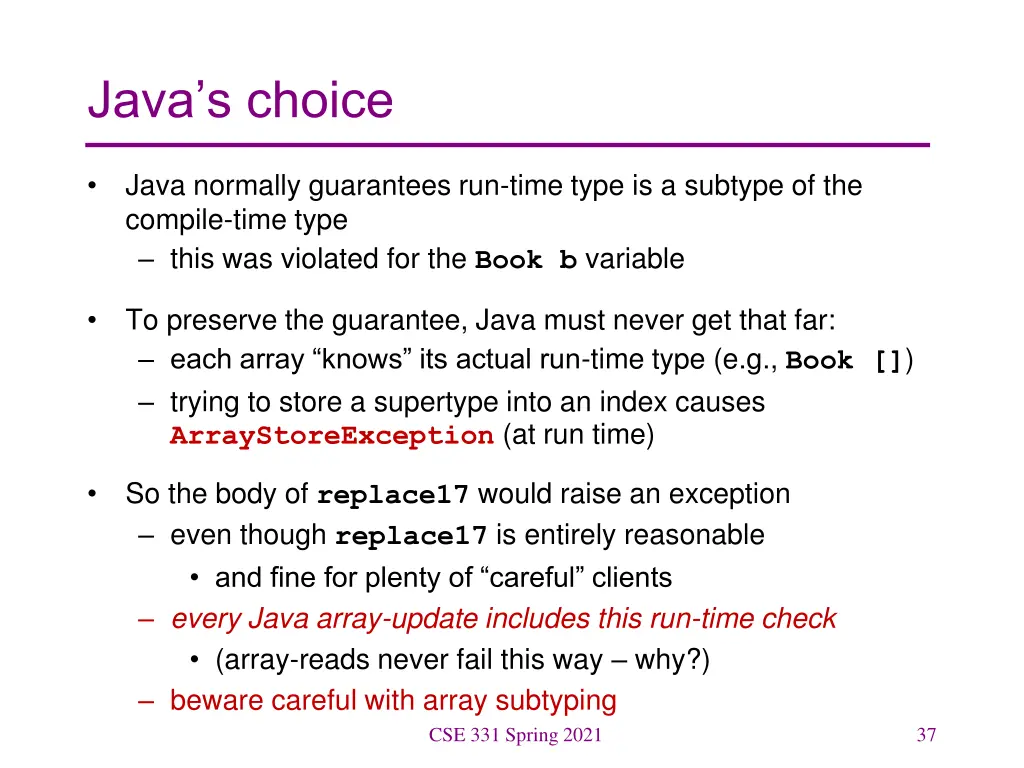 java s choice