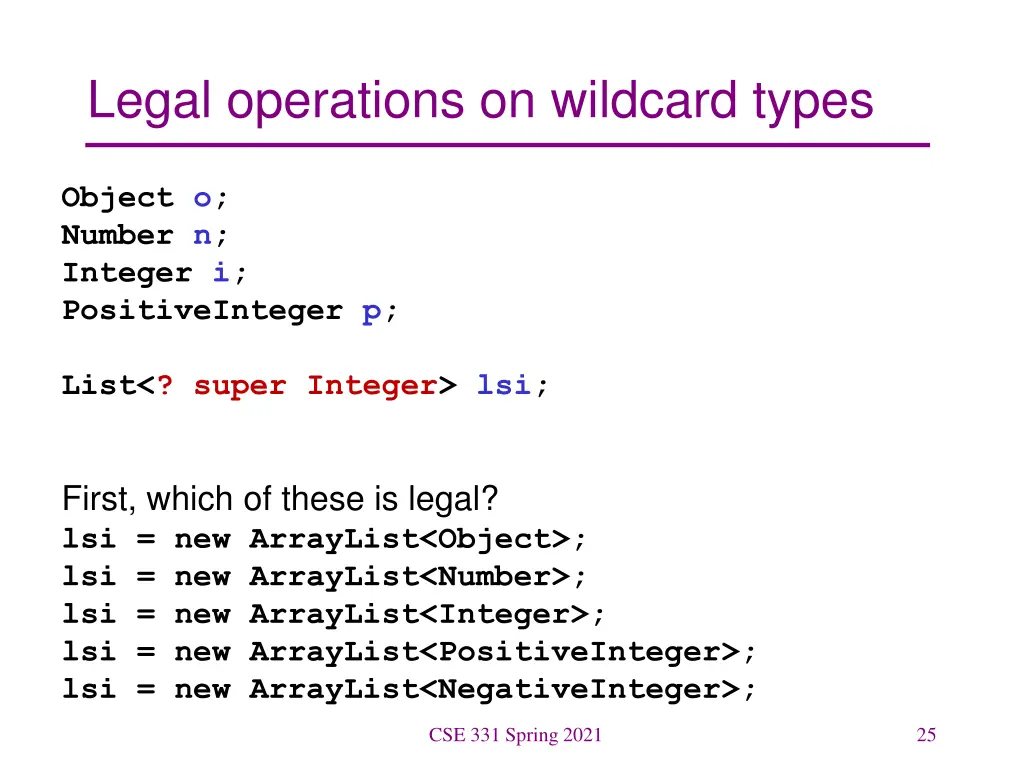 legal operations on wildcard types 6