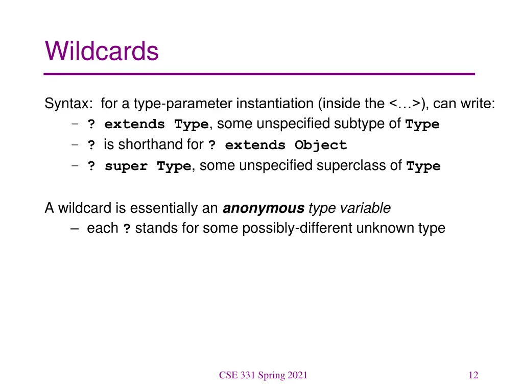 wildcards
