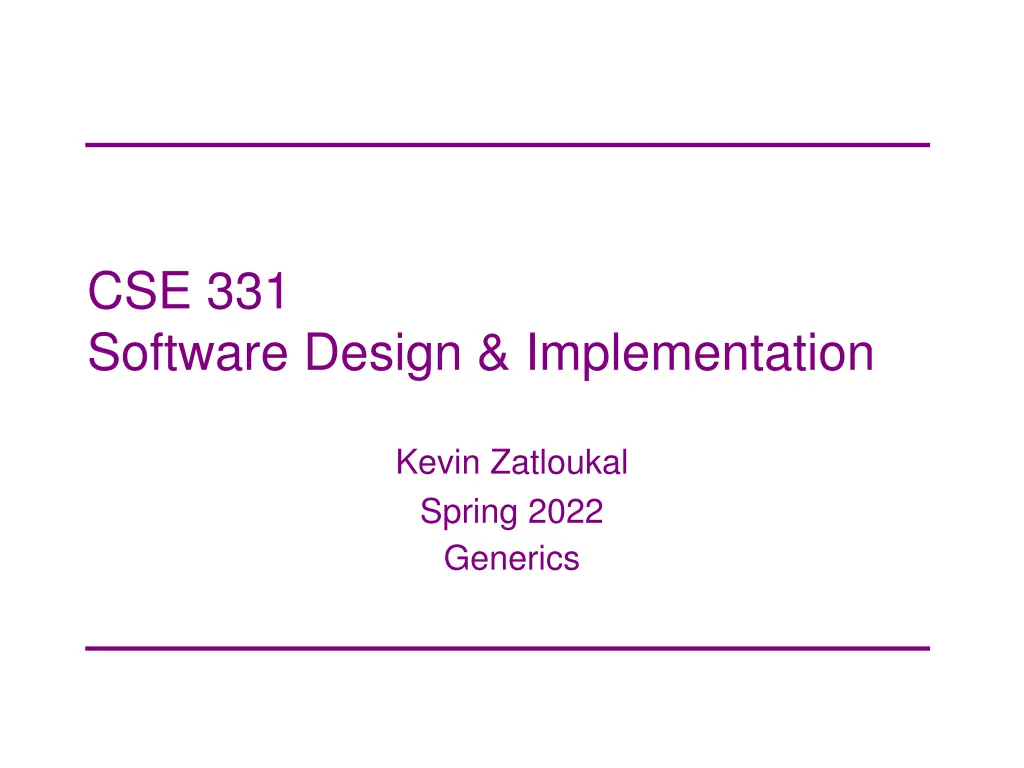 cse 331 software design implementation