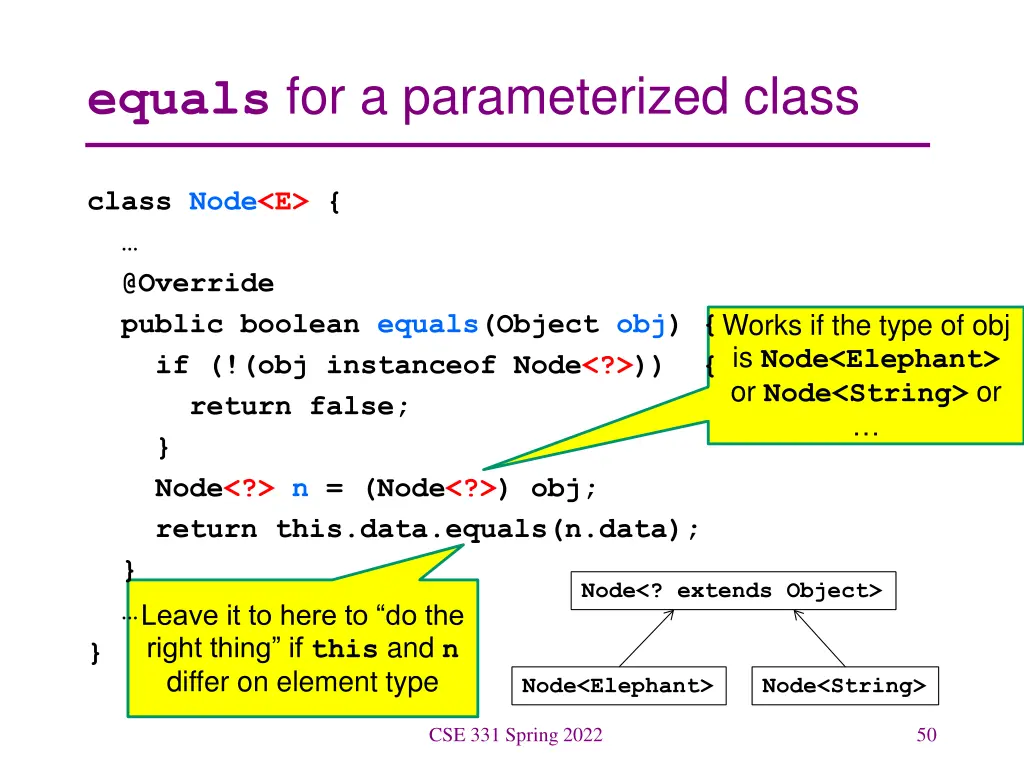 equals for a parameterized class 2